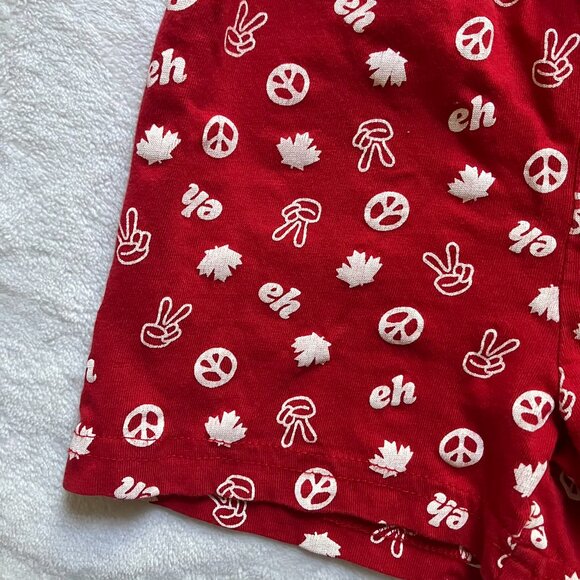 Joe Fresh Baby Shorts 18-24M Red Maple Leaf Print | Canada Day Cotton Pull-On - Picture 3 of 14